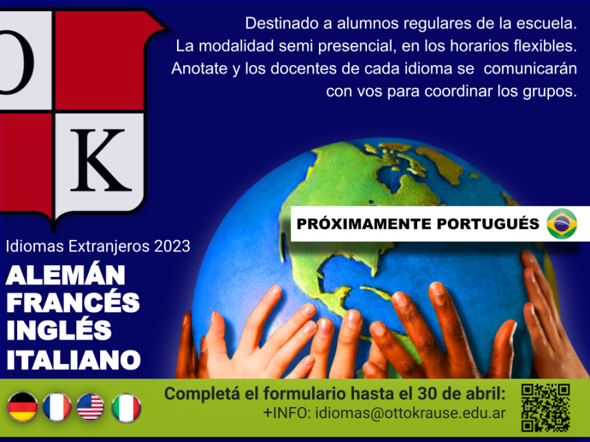 Inscripción a Idiomas Extranjeros 2023_ ALEMÁN, FRANCÉS, INGLÉS (CLE)